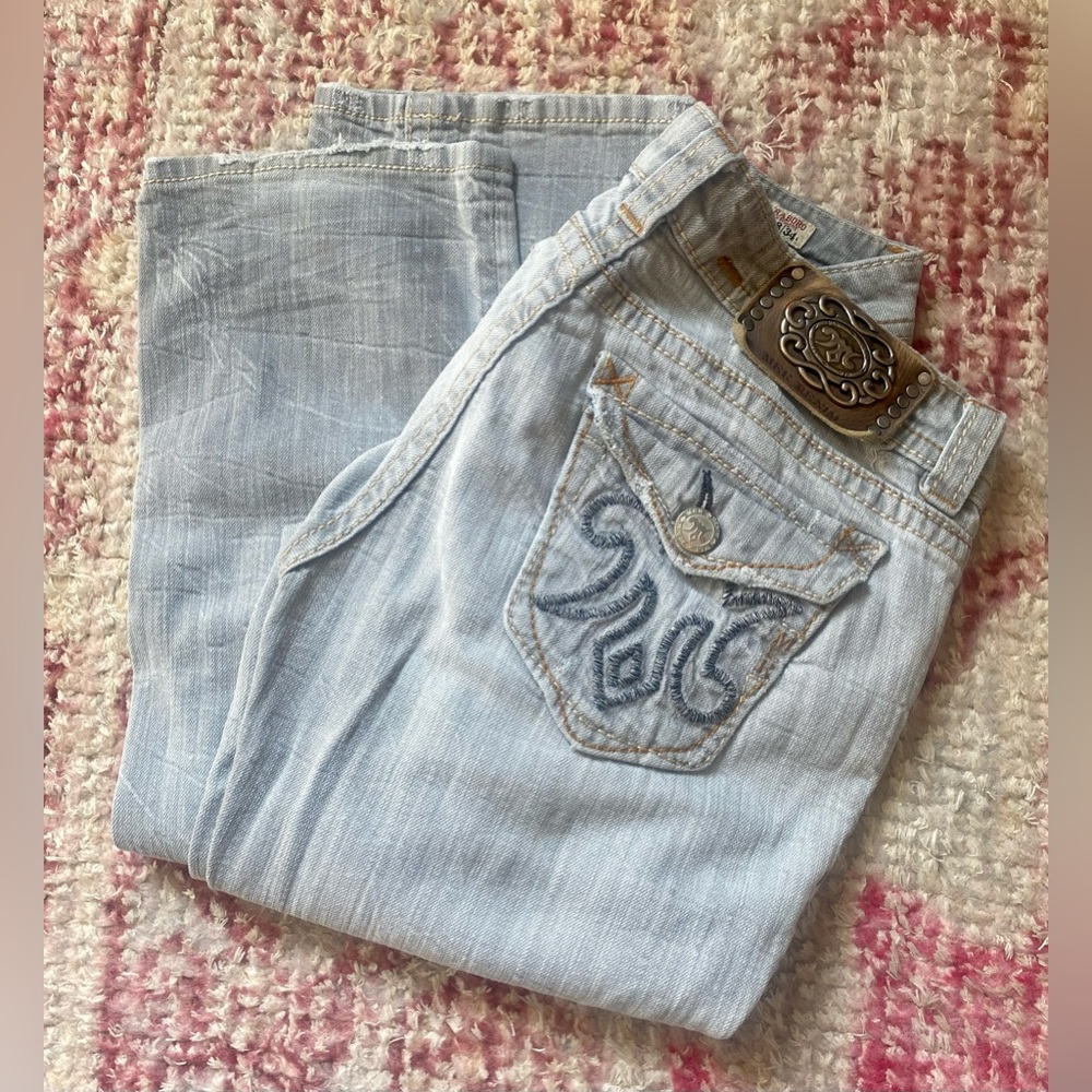 Light Blue Embroidered Jeans